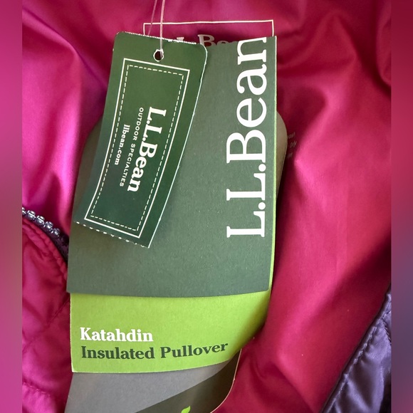 LLBean NWT Pink Hooded Insulated Half Zip Katahdin Pullover size xs - Picture 8 of 9